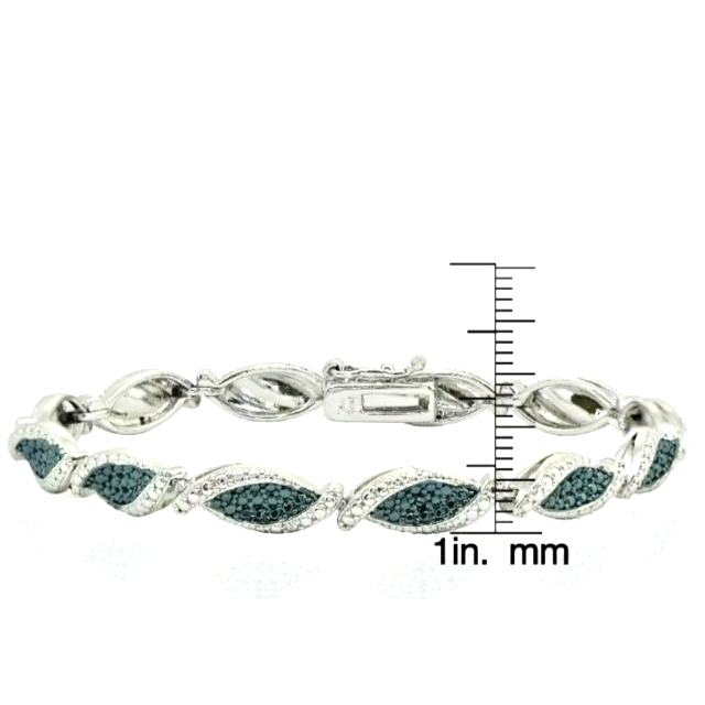 Ladies Blue White Diamond Tennis Bracelet 150$